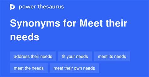meet their needs synonym.